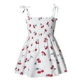 thumbnail image 1 of Zszcpp Baby Girl Newborn Mid-Length Dresses Spaghetti Strap Sleeveless Fruit Cherry Print Backless Relax Beach Going Out Holiday Casual Dresses, 1 of 4