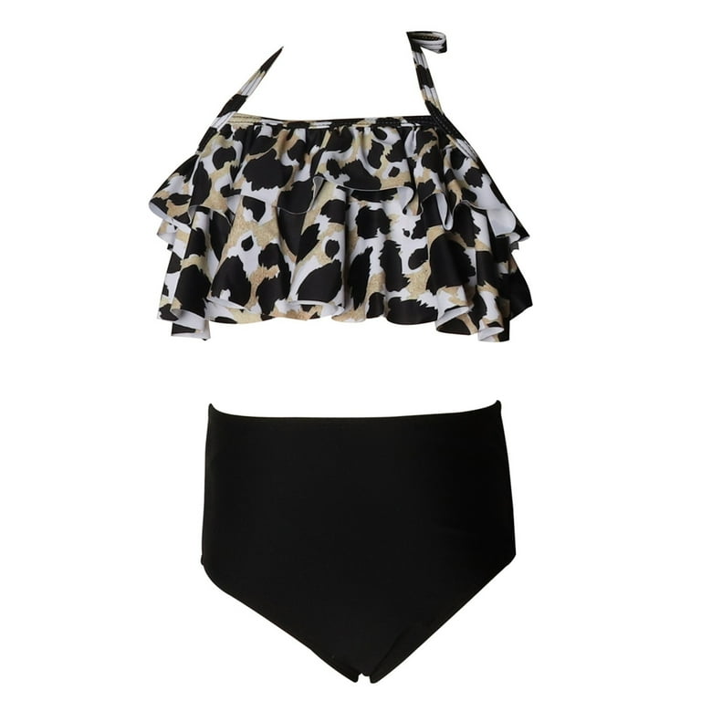 Zszcpp Bikini Set For Girl High Waist Leisure Ruffles Halter