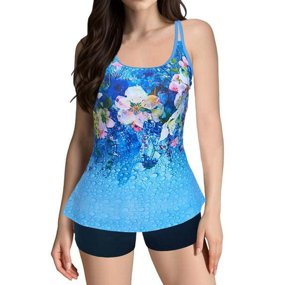 Zszcpp Bikinis For Women Bathing Suits Sun Protection 3D Print Conservative Beach Separate Comfortable Spaghetti Strap Two Piece Swimwear Young Adult Swimsuits