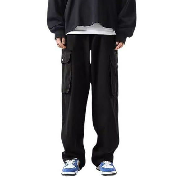 Zszcpp High Waisted Pants Men All Matching Plus Size Street Wear Cargo Pants Multi-Pocket Latest Lounge Trousers Casual Trouser