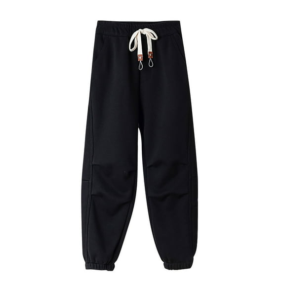 Zszcpp High Waisted Pants Toddler Girl Winter Solid Color Boys Thick Warm Comfort Sports Polyester Basic Lounge Trousers Casual Trouser