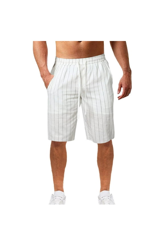 High Waisted Shorts Men Spring Pure Color Simple Style Pinstripe Sports Leisure Cozy Trousers Casual Trouser
