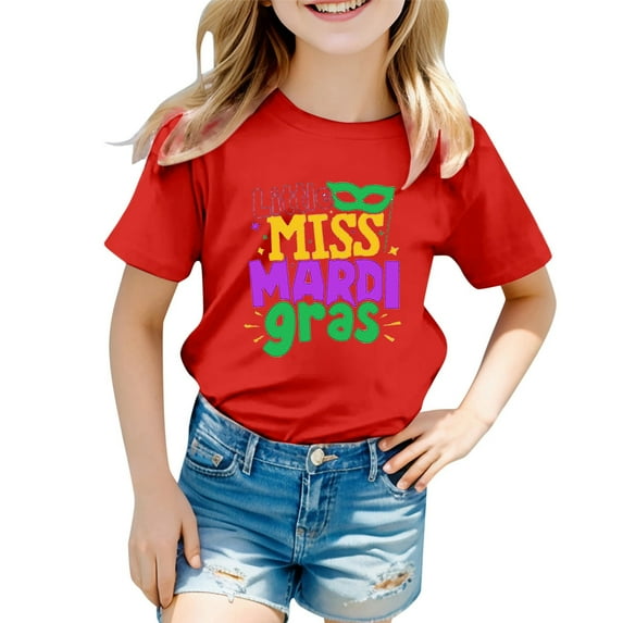 Zszcpp Infant Girl T Shirts Lightweight Daily Life Short Sleeve Funny Printed T-Shirt Faddish Blouse Girls Tops