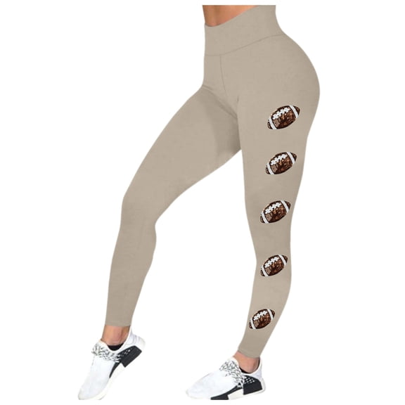 Zszcpp Leggings For Women Tummy Control Exercise Long Yoga Relaxation Sports Rugby Football Printed Pants Trousers