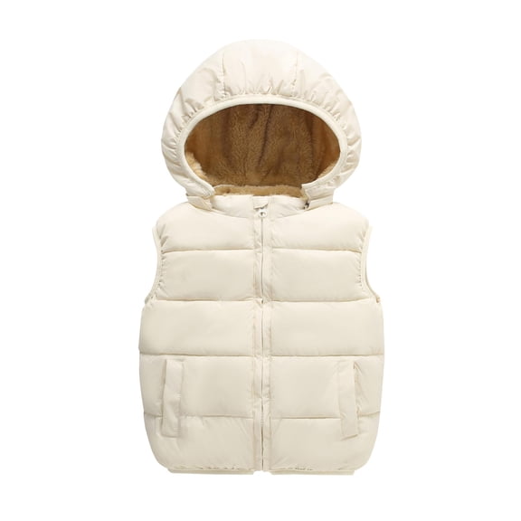 Zszcpp Light Weight Jackets Girl Boys Vest Puffy Sleeveless Warm Thicken All Matching Simple Style Outerwear