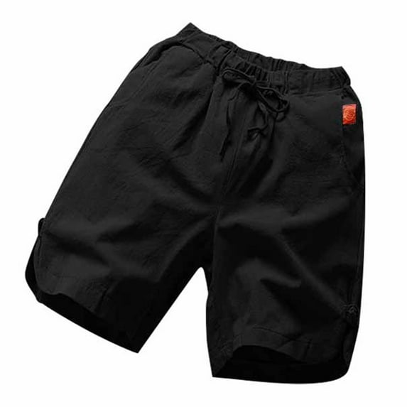Zszcpp Men'S Shorts Casual Plus Size Cotton Linen Sports Seaside Knee Length Holiday Beach Cool Lounge Trousers Casual Trouser