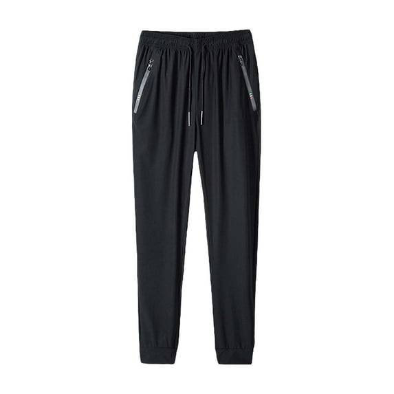 Zszcpp Mens Athletic Pants Lightweight Joggers Dry Running Hiking Exercise Track Zipper Pockets Trousers Casual Trouser