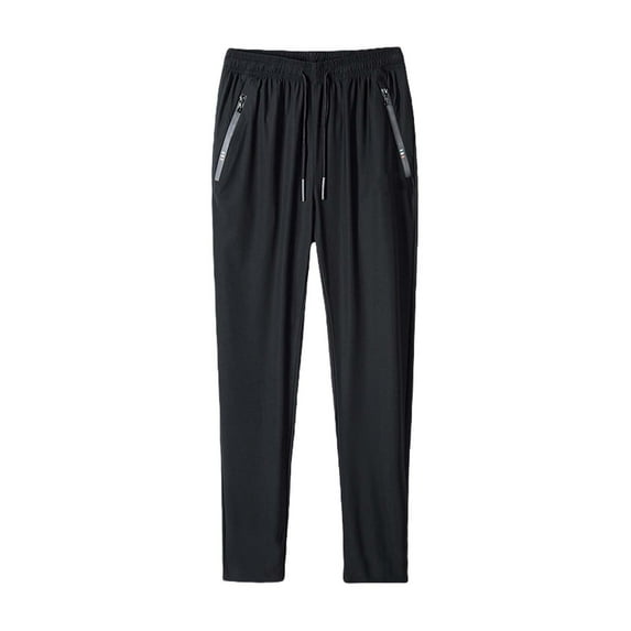 Zszcpp Mens Athletic Pants Lightweight Joggers Dry Running Hiking Exercise Track Zipper Pockets Trousers Casual Trouser