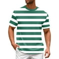 thumbnail image 1 of Zszcpp Mens Graphic T Shirts Round Neck Plus Size Color Blocked T-Shirt Striped Sports Short Sleeved Casual Tops Casual Blouses, 1 of 4