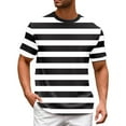 thumbnail image 1 of Zszcpp Mens Graphic T Shirts Round Neck Plus Size Color Blocked T-Shirt Striped Sports Short Sleeved Casual Tops Casual Blouses, 1 of 4