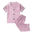 thumbnail image 1 of Zszcpp Newborn Kids Pj'S Outfit Lounge Set Girls Boys Dot Polka Print T-Shirt Loungewear Button Down Pants Set Short Sleeve Sleepwear Clothes Sets, 1 of 5