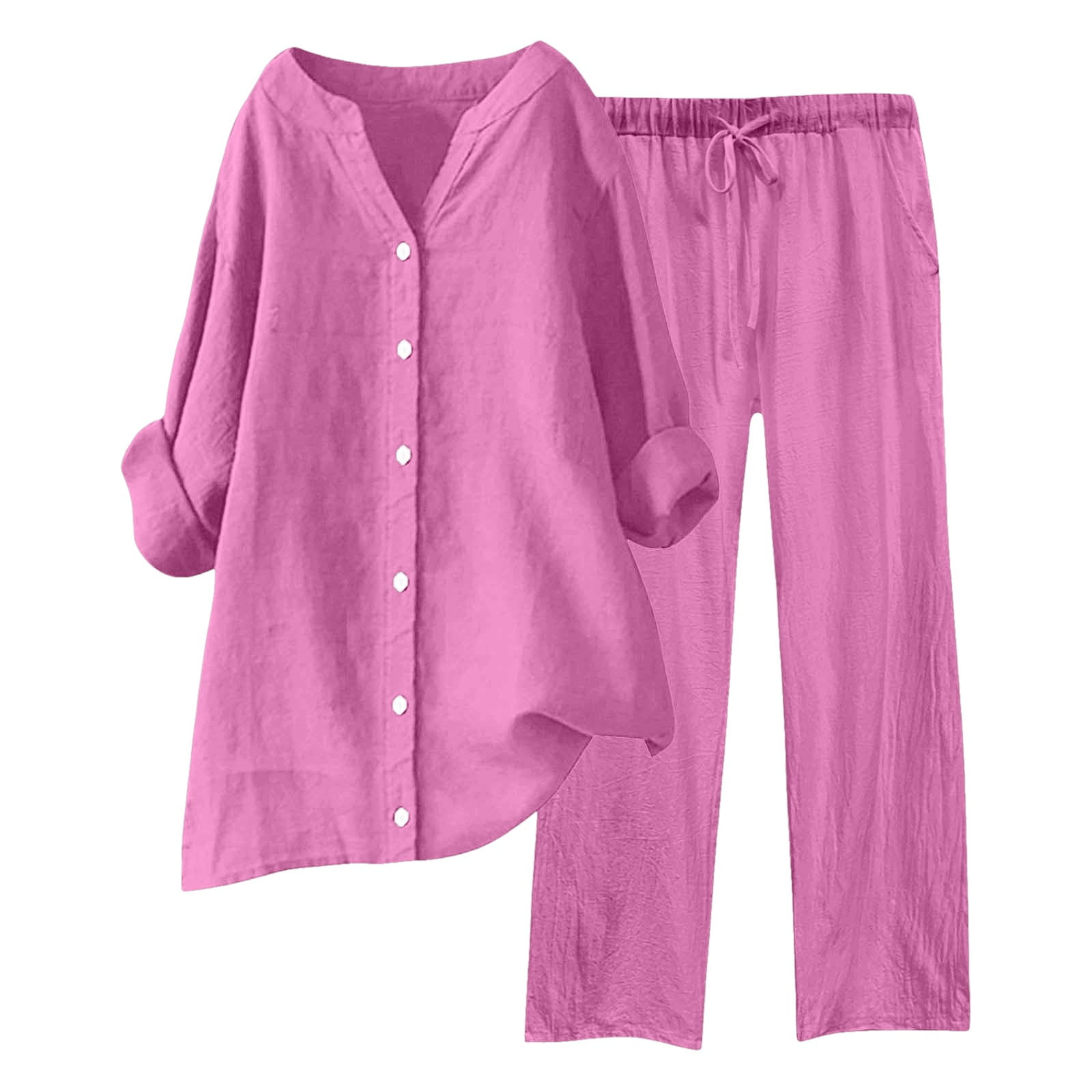Zszcpp Outfit For Women Pants Set Elegance Elastic Waist Long Sleeve ...