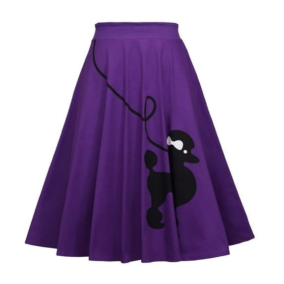 Zszcpp Skirts For Women Poodle A-Line High-Rise Vintage Swing Pleated Party Outdoor Women'S Skirt