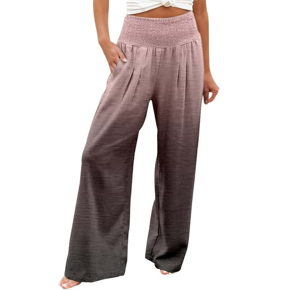 Zszcpp Summer Pants For Womens 2025 Stylish Gradient Pocket Stretchy Leisure Long Basic Style All Matching Trousers Casual Trouser
