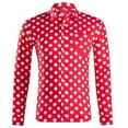 thumbnail image 1 of Zszcpp Summer Shirts For Men 2025 Polka Dot T-Shirt Lapel Street Daily Loose Short Sleeved Shirt Casual Tops Blouses, 1 of 6