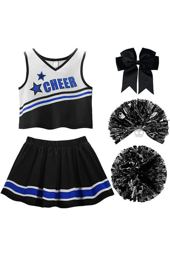 Summer Skirt Sets For Toddler Girl 4 Piece 4045 Letter Print Sports Performance Cheerleading Sleeveless Comfortable Student Clothing Suits