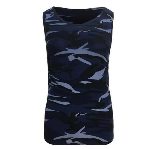 Zszcpp Summer Tank Tops For Women 2025 Camouflage Plus Size Lightwieght Vesratile O-Neck Sleeveless Printed Casual Blouses