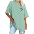 thumbnail image 1 of Zszcpp Summer Tops For Women 2025 T Shirts Beach Coconut Tree Print Shirt Short Sleeve O Neck Relaxation Daily Life Blouse Casual Blouses, 1 of 4