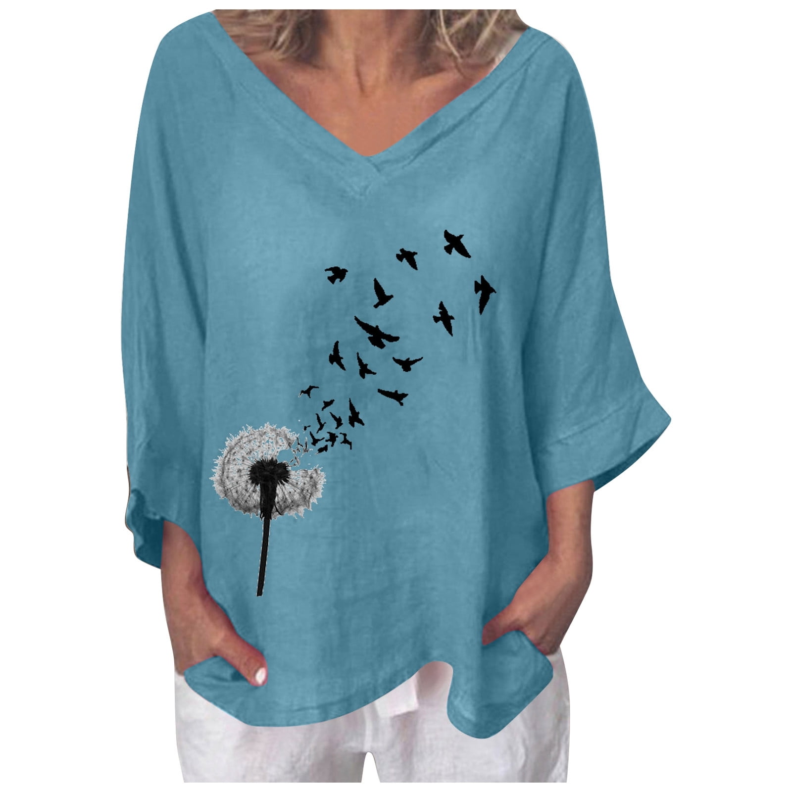 MLZHAN Women's Spread Kindness Sweatshirt - Dandelion Graphic, Crewneck, Long Sleeve
