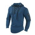 thumbnail image 1 of Zszcpp Sweatshirts For Men Simple Loungwear Solid Lace Up Sports Leisure Hooded Long Sleeve Sweater Sweatshirt, 1 of 7