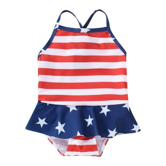Zszcpp Swimsuit Girl'S Bathing Suits Trendy Sleeveless Spaghetti Strap Striped Printing Beach Comfortable Swimsuit Sets Swimwear