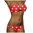 thumbnail image 1 of Zszcpp Tankinis Swimsuits For Women 2025 2Pc Push Up Bandeau Dot Polka Print Vogue Fitted Beach Wear Split Swimsuit Sets Swimwear, 1 of 6
