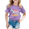 thumbnail image 1 of Zszcpp Toddler Girl Graphic Teens Tee Fitted Short Sleeve T-Shirt Lovely Ocean Animal Print Cozy Blouse Girls Tops, 1 of 5
