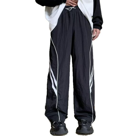 Zszcpp Women Athletic Pants Wide Leg Sweat Baggy Track Thin Vintage Parachute Hop Streetwear Trousers Casual Trouser