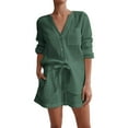 thumbnail image 1 of Zszcpp Womens Pajamas Sets Outfit Sets Solid Color Double-Layer Gauze Long Sleeve Homewear Comfortable Sleepwear Pj Clothes Sets, 1 of 7