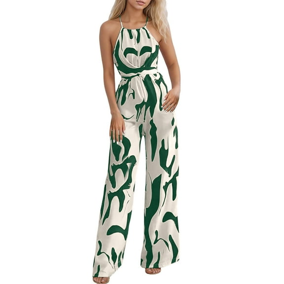 Zszcpp Womens Rompers And Jumpsuits Beach Wear Wide Leg Refreshing Loose Fit Zebra Print Trendy Thin Bodysuit Playsuit Casual Trousers
