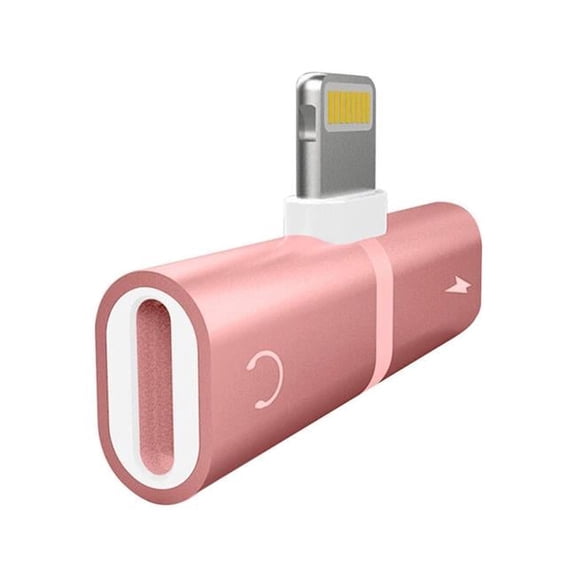Ztech CTS003RG 2 in. 1 Metallic Lighting Splitters for Iphone, Rose Gold