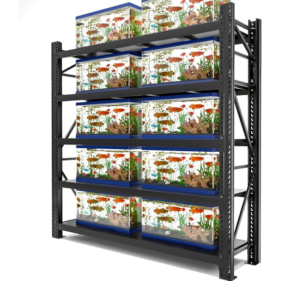 Ztysn Heavy Duty 5 Tier Garage Metal Shelving Units Storage for 8000lbs,Adjustable Basement Industrial Shelves Pallet Racking Tool Organize,Black