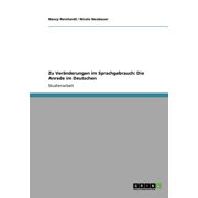 Zu Ver nderungen im Sprachgebrauch Die Anrede im Deutschen Paperback