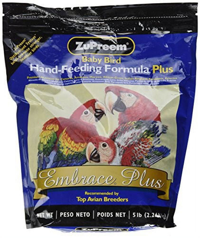 ZuPreem Embrace Plus Baby Bird Hand Feeding Formula, 5Lb