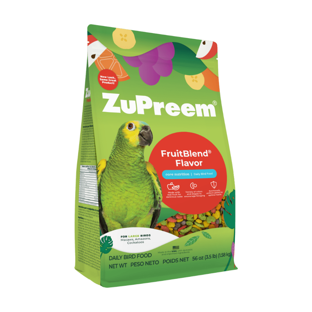 ZuPreem FruitBlend Bird Food for Large Birds, Macaws, Amazons, Cockatoos, 10 lbs