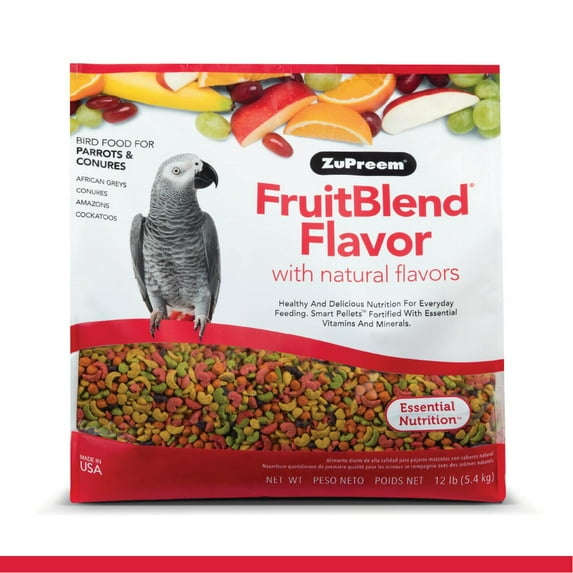 ZuPreem® FruitBlend® Flavor with Natural Flavors | Daily Bird Food for Parrots & Conures | 12 lb