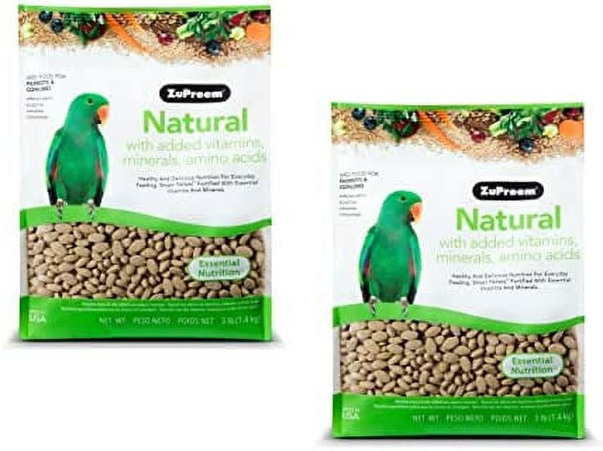 ZuPreem Natural Bird Food Pellets for Parrots & Conures Daily Nutrition, Made in USA for