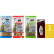 ZuPreem Treats for Medium Birds 3 Flavor Variety - Real Rewards - (1) Each: Garden Mix, Orchard Mix, Tropical Mix + MerlinsMart Zine | Cuttlebone