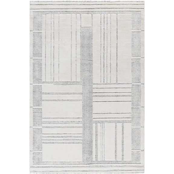 Zubin Contemporary Area Rug - Light Silver, Silver Gray - 8' x 10'