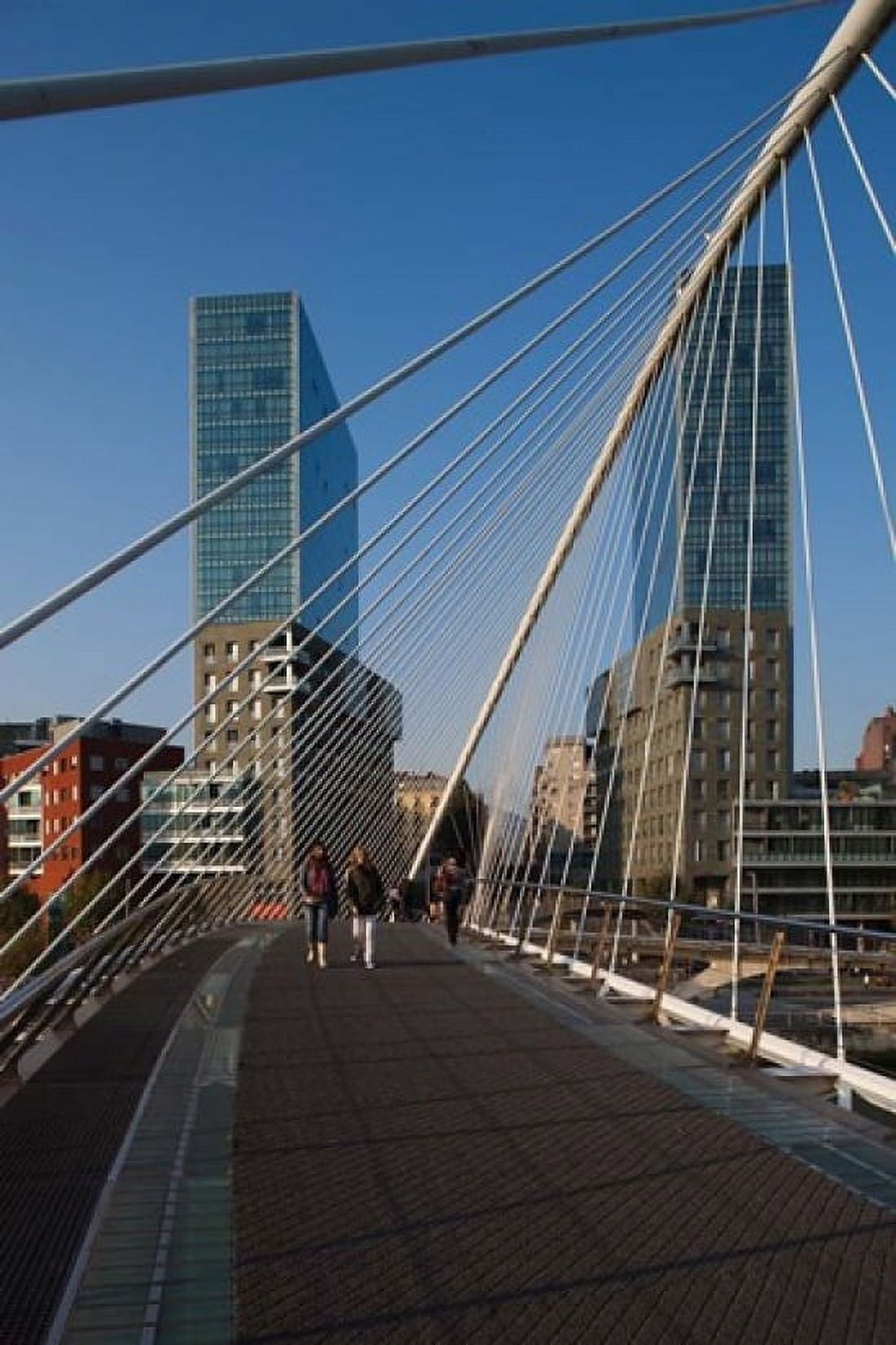 Zubizuri Bridge Bilbao Spain Canvas Art - Walter Bibikow DanitaDelimont (25 x 38)