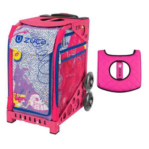 Zuca 18" Sport Bag - Best Friends with Black/Pink Seat Cover (Pink Frame)