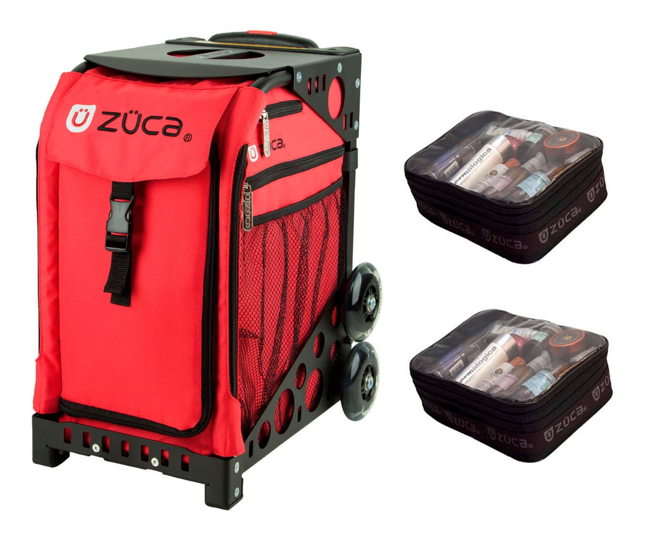Zuca 18" Sport Bag - Chili with 2 Small Utility Pouch (Black Frame)