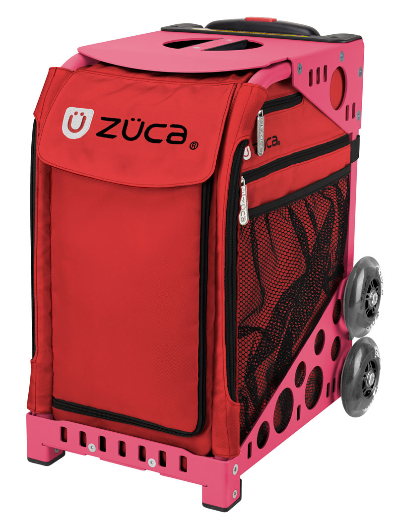 Zuca 18" Sport Bag - Chili with 2 Small Utility Pouch (Pink Frame)