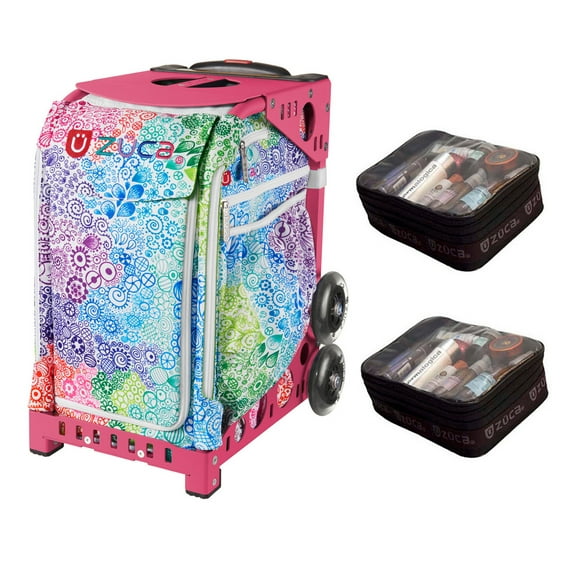 Zuca 18" Sport Bag - Explosion with 2 Small Utility Pouch (Pink Frame)
