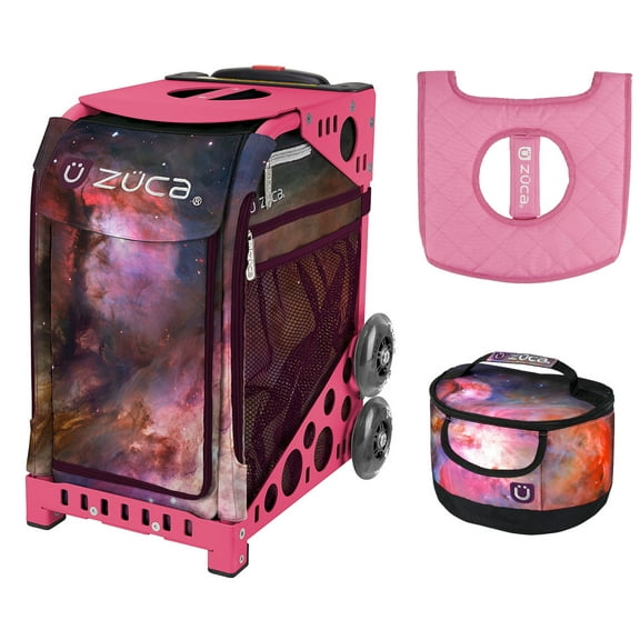 Zuca 18" Sport Bag - Galaxy with Lunchbox and Seat Cover (Pink Frame)