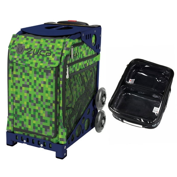 Zuca 18" Sport Bag - Green Screen with 1 Large and 2 Mini Utility Pouch (Navy Frame)