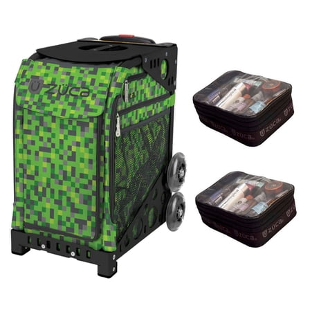 Zuca 18" Sport Bag - Green Screen with 2 Small Utility Pouch (Black Frame)