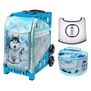 Zuca 18 Sport Bag - Husky with Husky Lunchbox and White Seat Cover Blue Frame