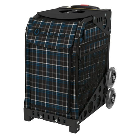 Zuca 18" Sport Bag - Imperial Plaid with Flashing Wheels (Black Frame)