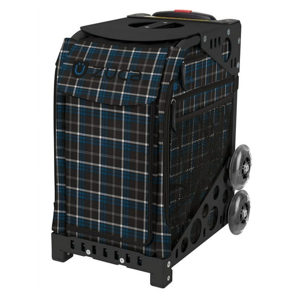 Zuca 18" Sport Bag - Imperial Plaid with Flashing Wheels (Black Frame)